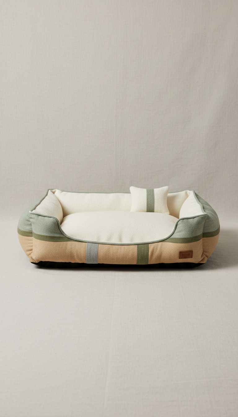 Contemporary Dog Bed in Soft Linen
