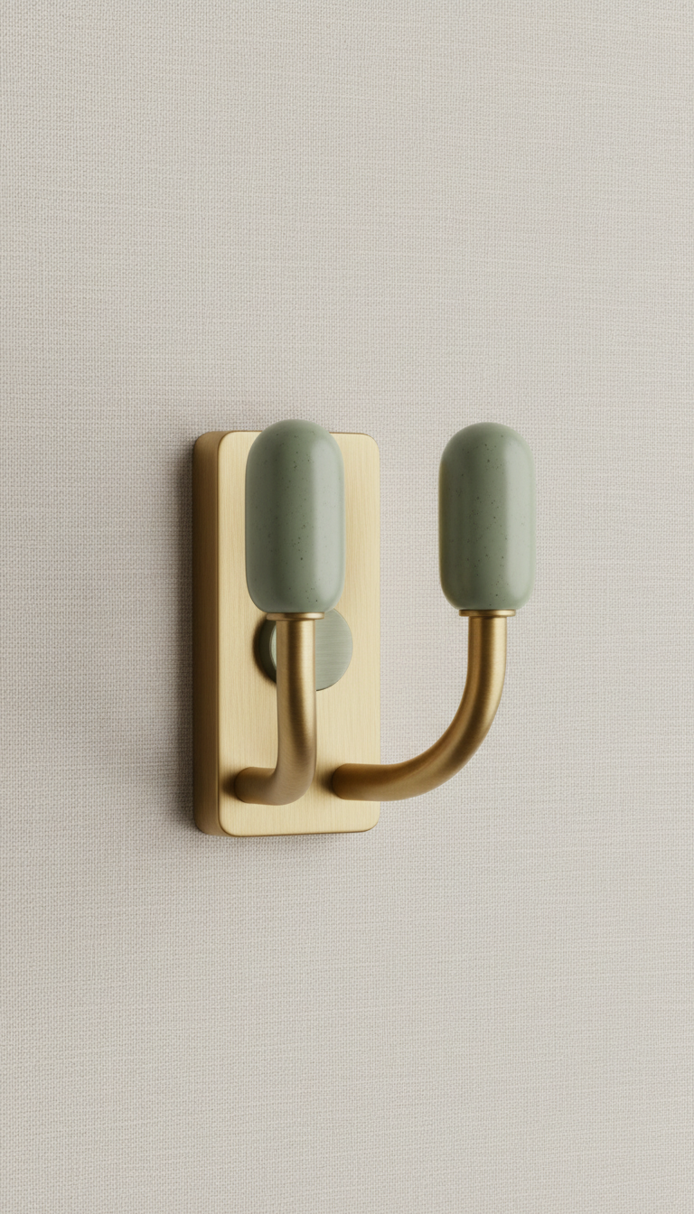 Elegant Bathroom Towel Hook Set in Natural Wood