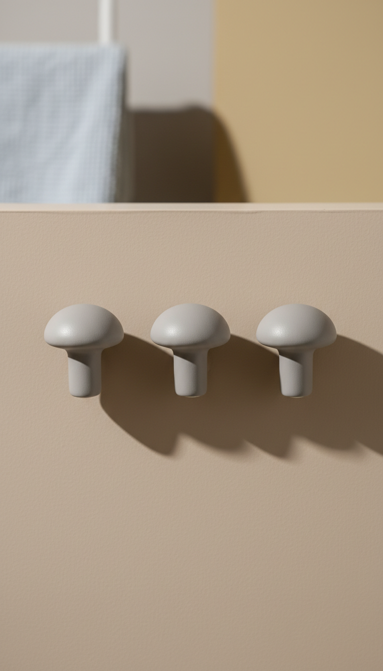 Bathroom Wall Hook Set in Mushroom Grey